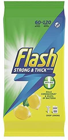 Flash Extra Large Anti-Bacterial Wipes 60s