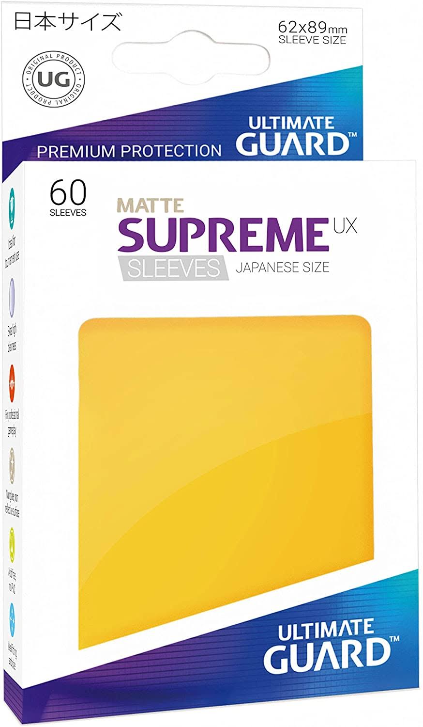 Ultimate Guard 60 Supreme UX Card Sleeves - Light Matte Yellow