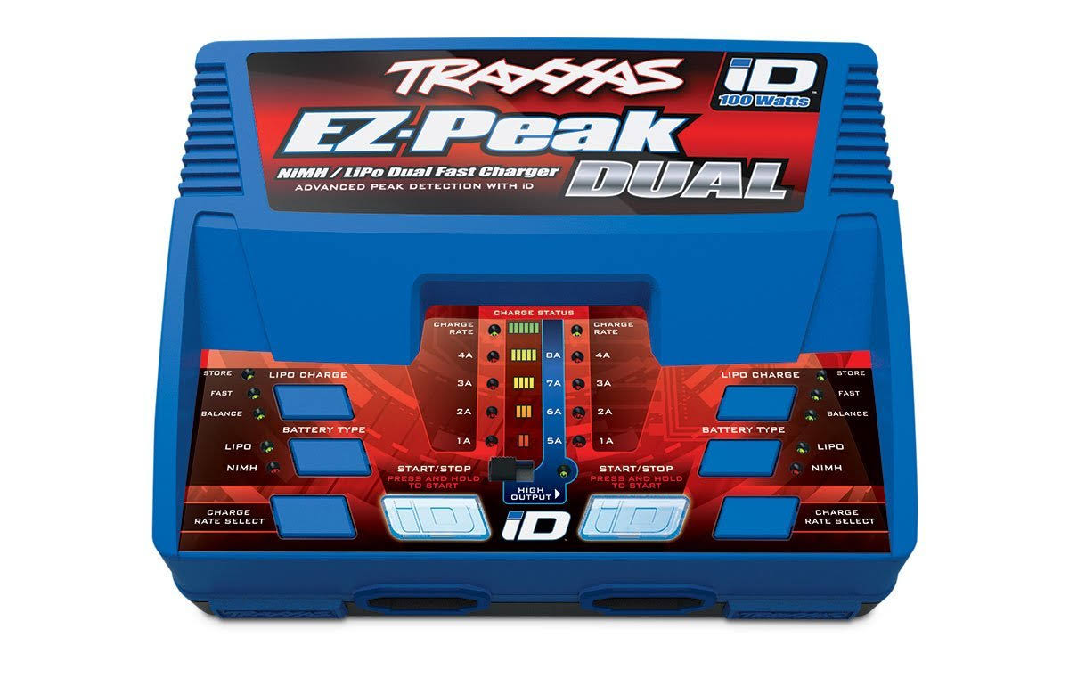 Traxxas 2972 EZ-Peak Plus NiMH LiPo Dual Charger - 100W, with iD System