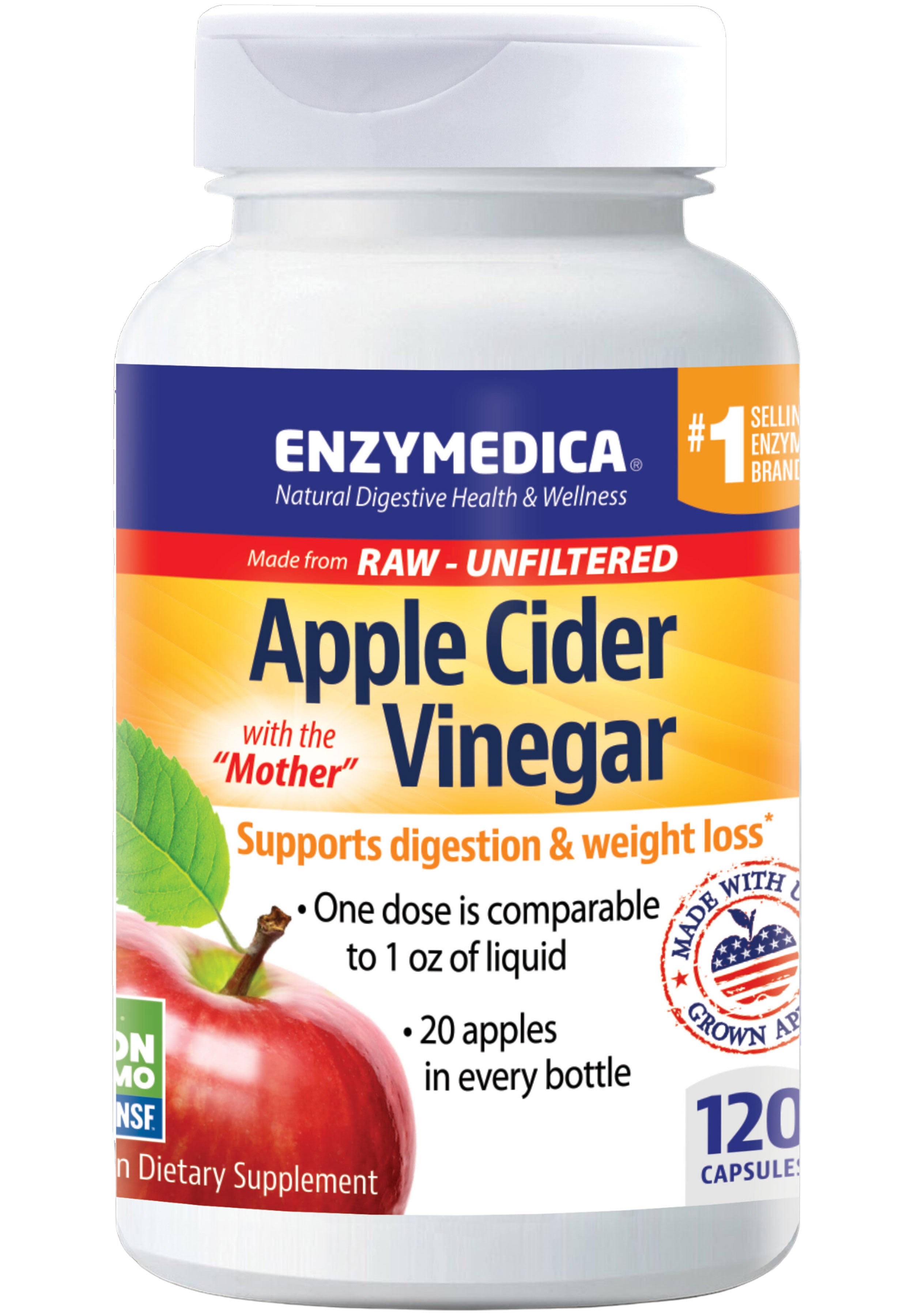 Enzymedica - Apple Cider Vinegar - 120 Capsules