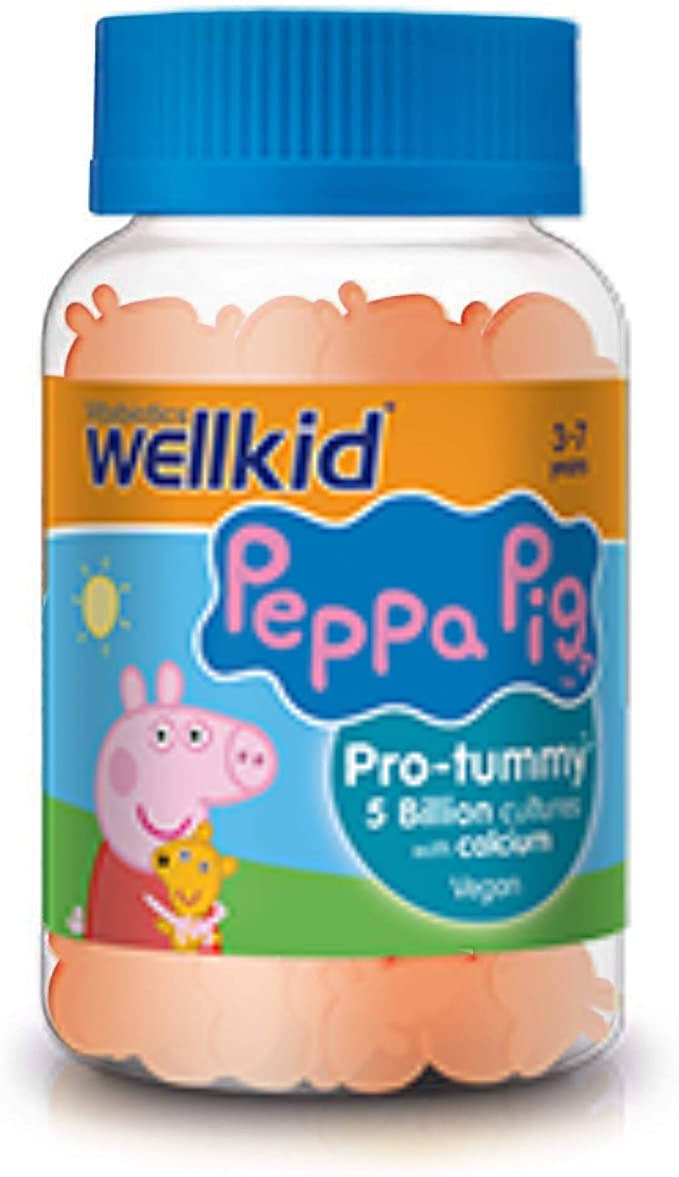 Vitabiotics Well Kid Peppa Pig Pro Tummy Vitamin - Natural Orange Flavor, 30 Soft Jellies