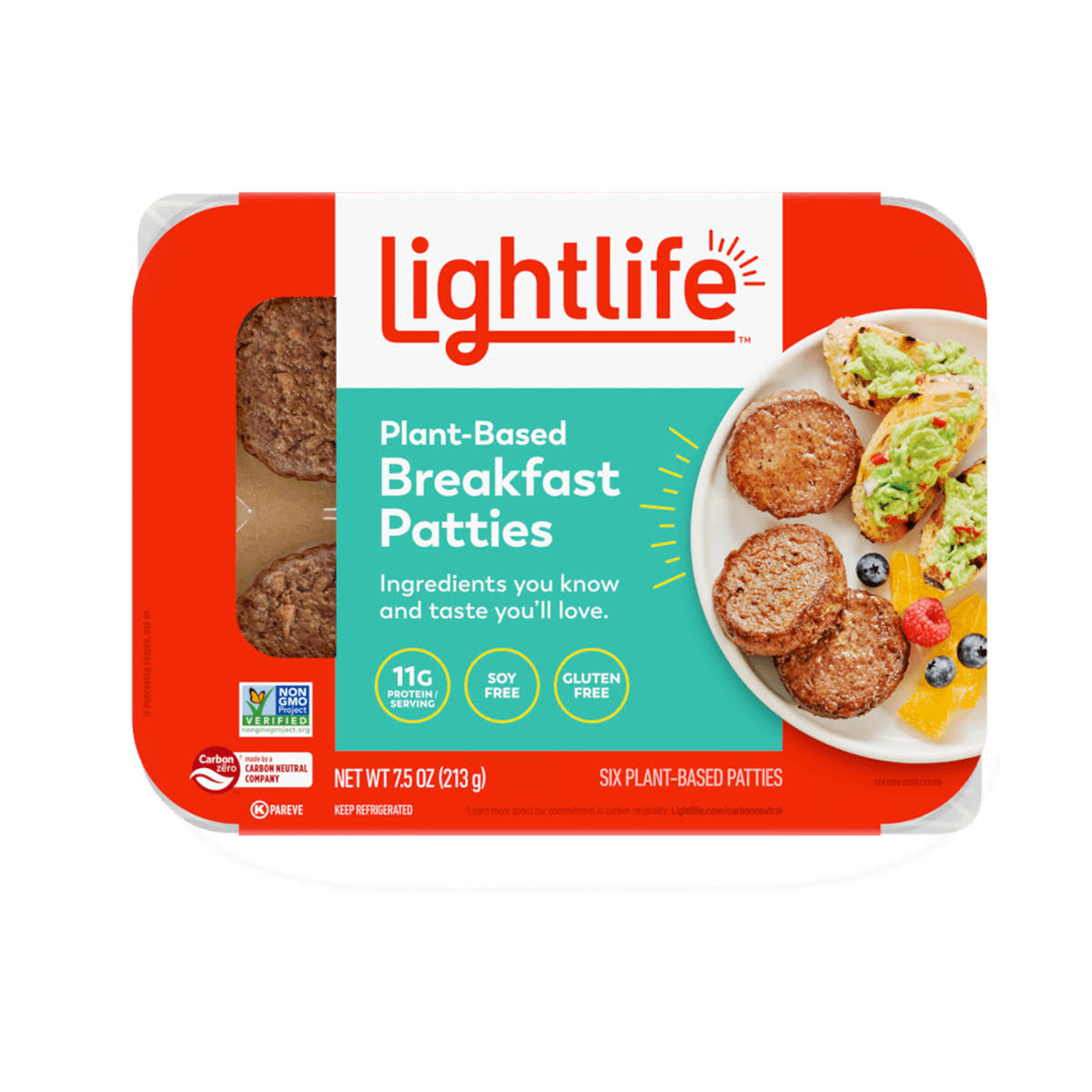 Lightlife Breakfast Patties, Plant-Based - 6 patties, 7.5 oz