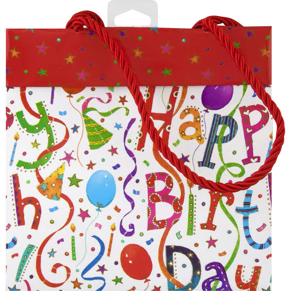 Caspari Gift Bag, Happy Birthday