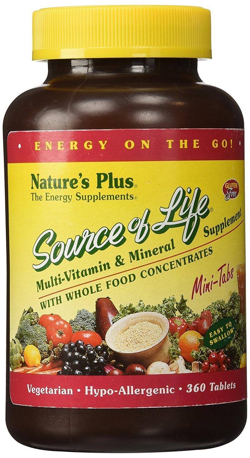 Nature's Plus Source of Life Multivitamin & Mineral Supplement - 360 Mini Tablets