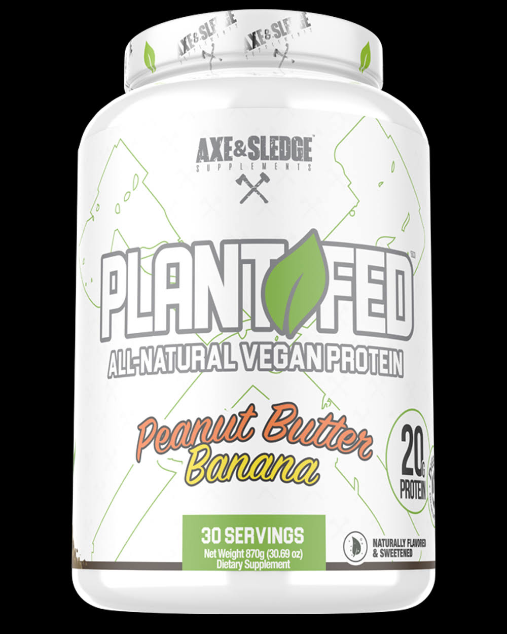 Axe & Sledge Plant Fed Vegan Protein Peanut Butter Banana - 30 Servings