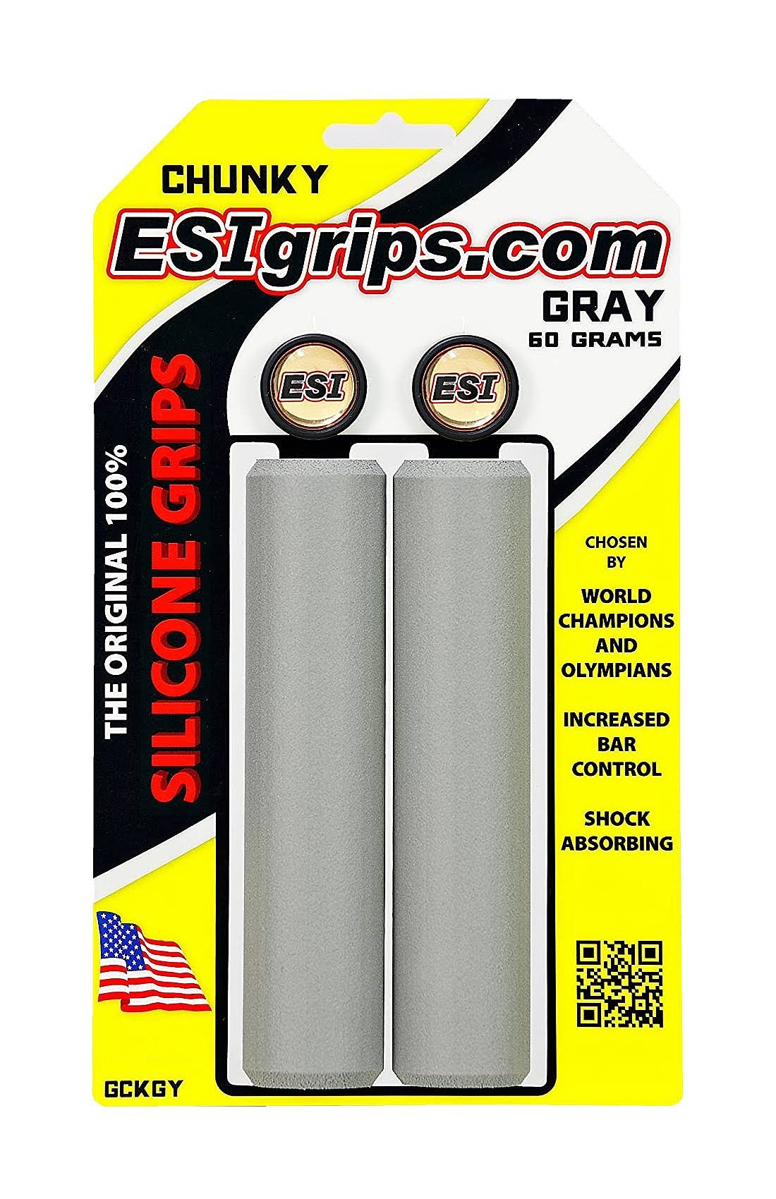 ESI Chunky Silicone Bicycle Grips - Gray, 32mm