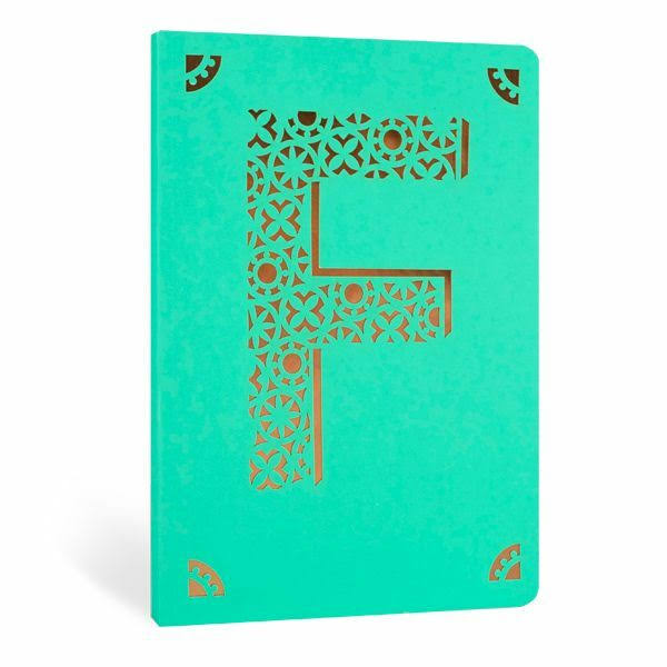 Monogrammed A6 Foil Notebooks Portico 124 Lined Pages Available A-Z or & 