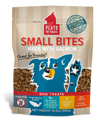 Plato Salmon Small Bites Dog Treats, 6 oz
