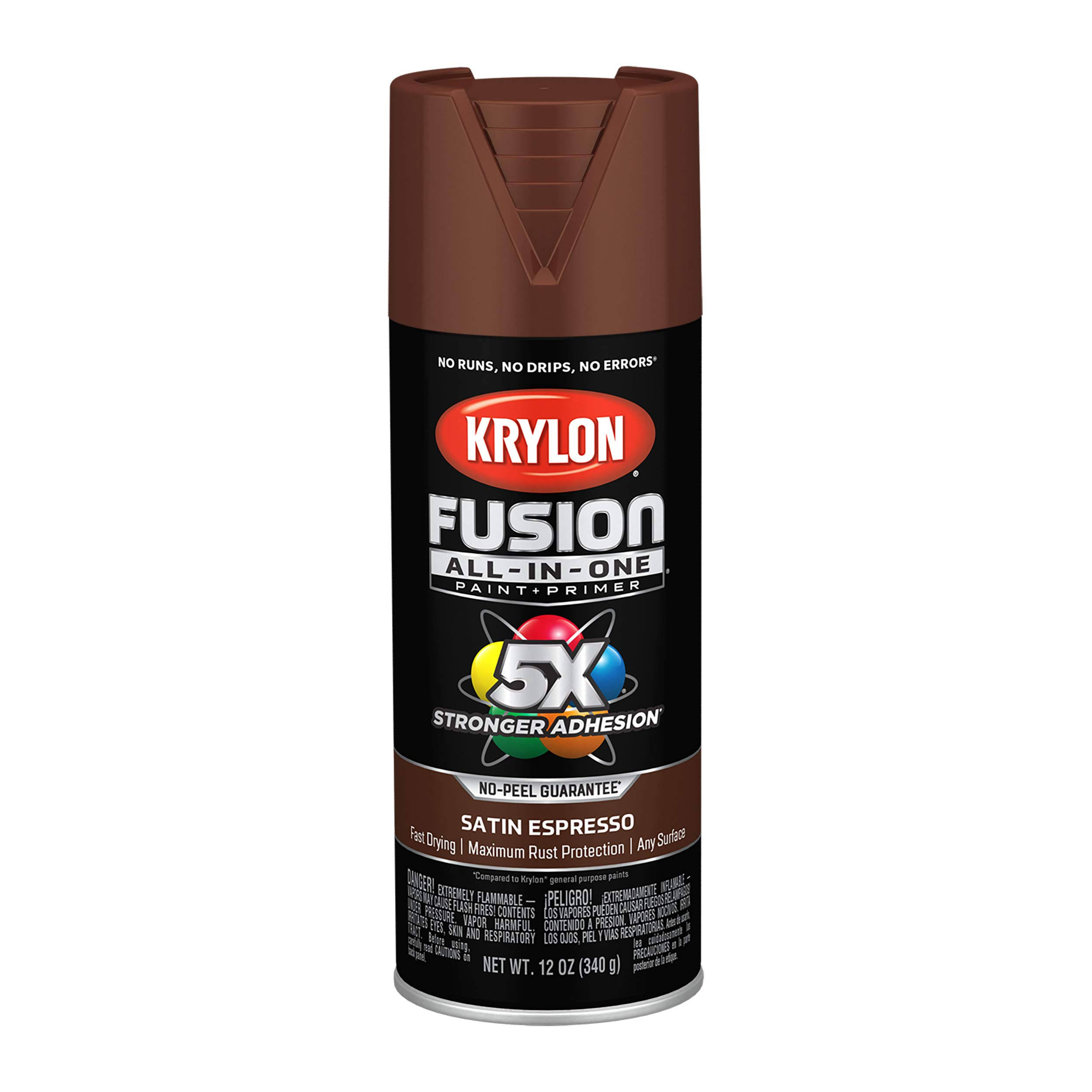 Krylon Fusion All-in-one Spray Paint & Primer - Satin Expresso, 12oz