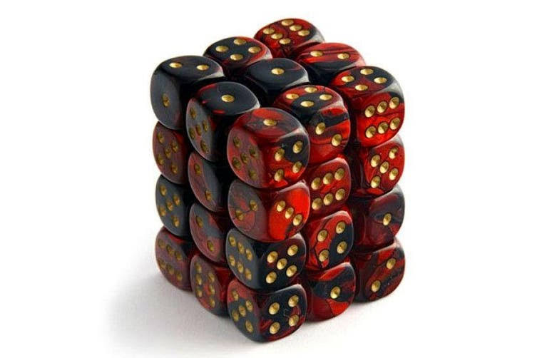 Chessex Gemini Dice - Black and Red, 36ct
