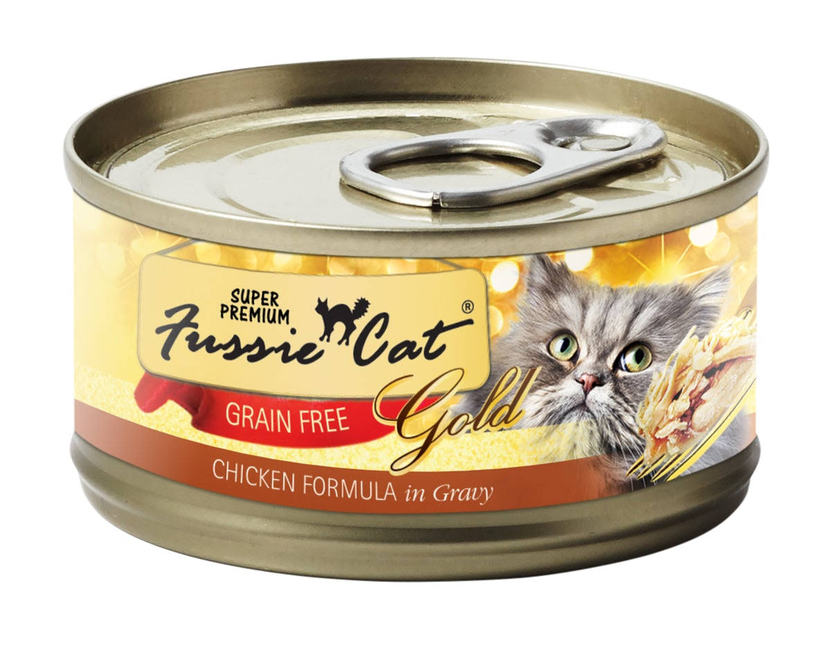 Fussie Cat Super Premium Chicken Gravy Canned Cat Food, 24/2.8 oz