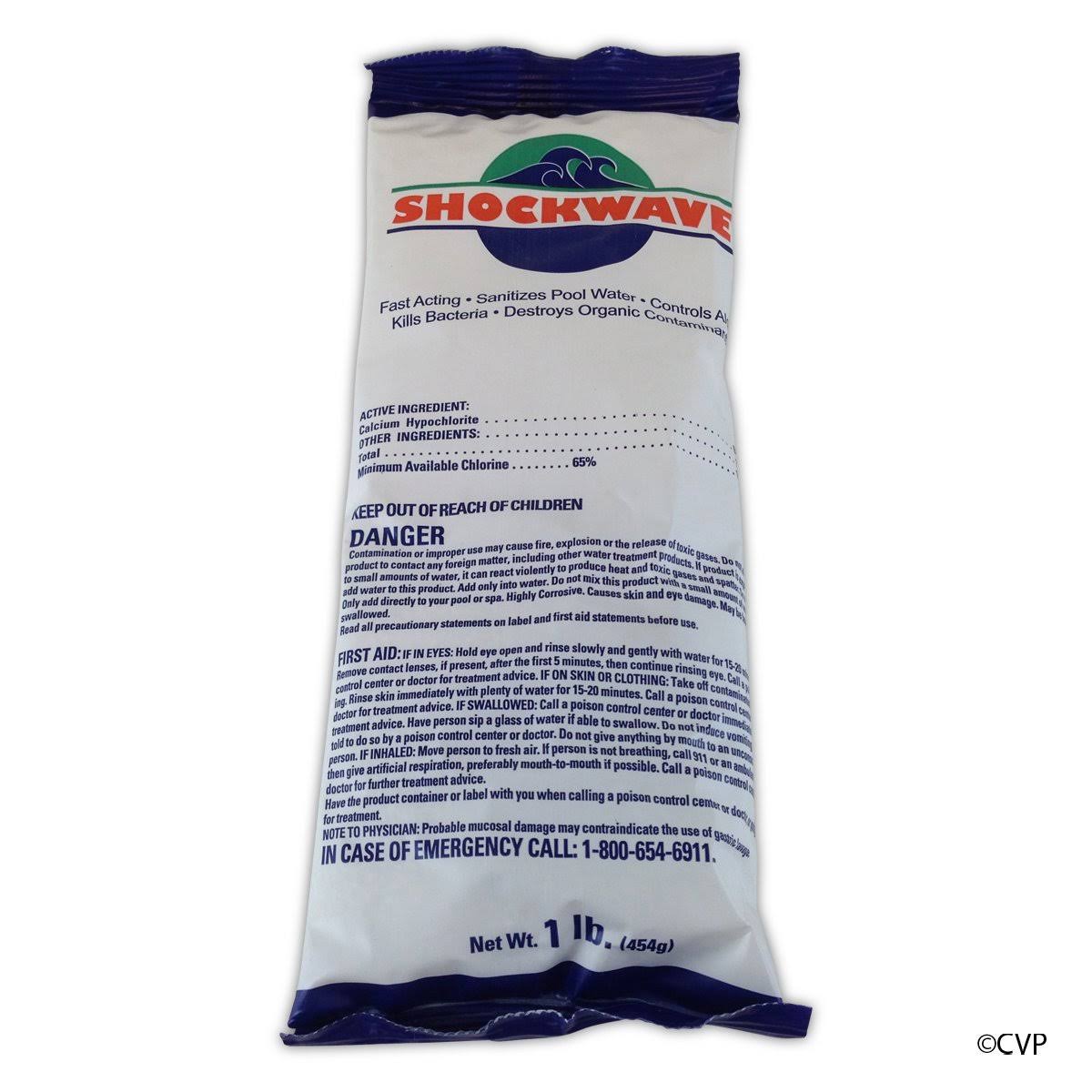 Shockwave Calcium Hypochlorite Pool Shock, 68% - 1 lb bag