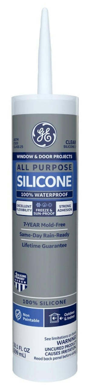 GE Caulk Sealant Window & Door Clear Silicone 1 Window and Door 10.1 oz Clear 2795576