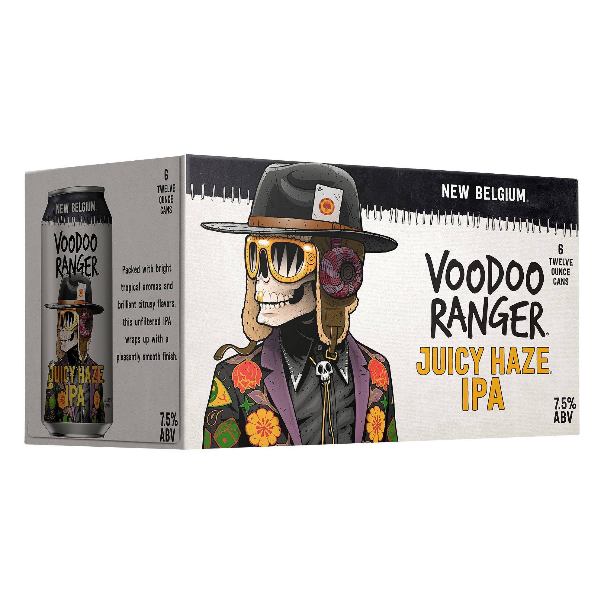 New Belgium Voodoo Ranger Beer, Juicy Haze IPA - 6 pack, 12 oz cans