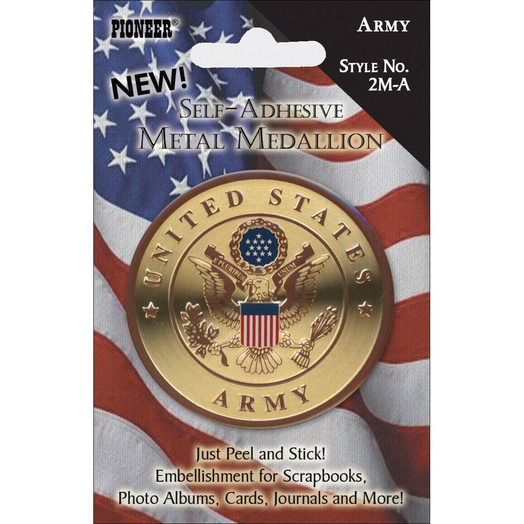 Military Self-adhesive Metal Medallion 2" Army
