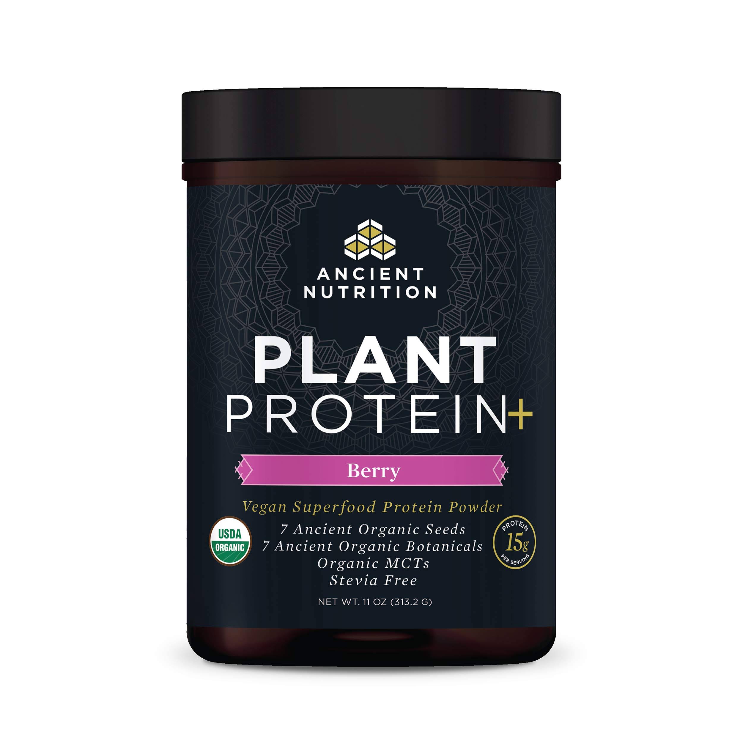 Plant Protein+, Plant Based Protein Powder, Berry, Formulated by Dr. J