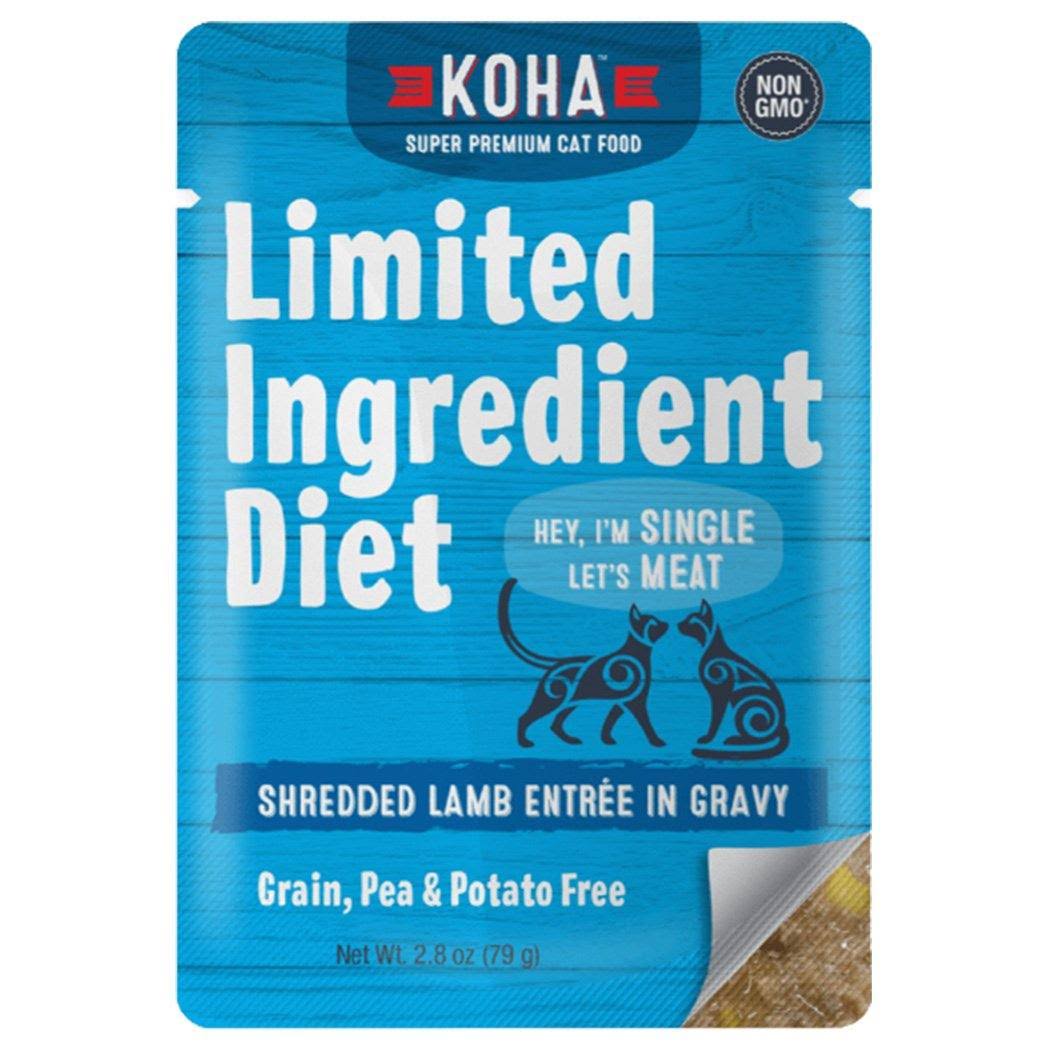 Koha Limited Ingredient Shredded 2.8oz Cat Pouches - Lamb