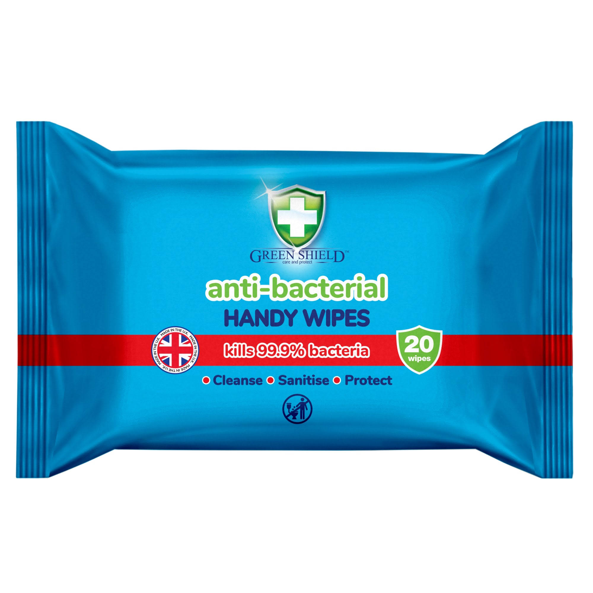 Green Shield Anti Bacterial Handy Wipes (20)