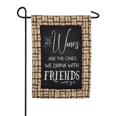 Evergreen Enterprises, Inc. Wine with Friends 2-Sided Polyester 18 x 13 in. Garden Flag