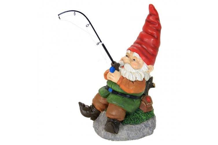 Exhart Fishing Gnome Garden Statue - 12"