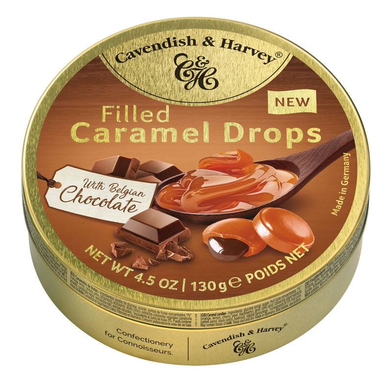 Cavendish & Harvey | Filled Caramel Drops with Caramel Filling | 4.5 Ounce Tin - 1 Pack