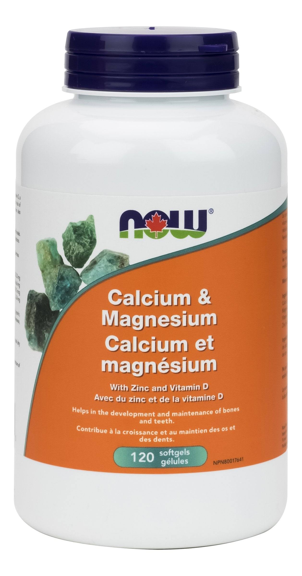 Now Calcium and Magnesium Dietary Supplement - 120ct