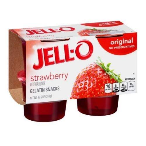 Jell O Gelatin Snacks - 4ct, 13.5oz, Original Strawberry