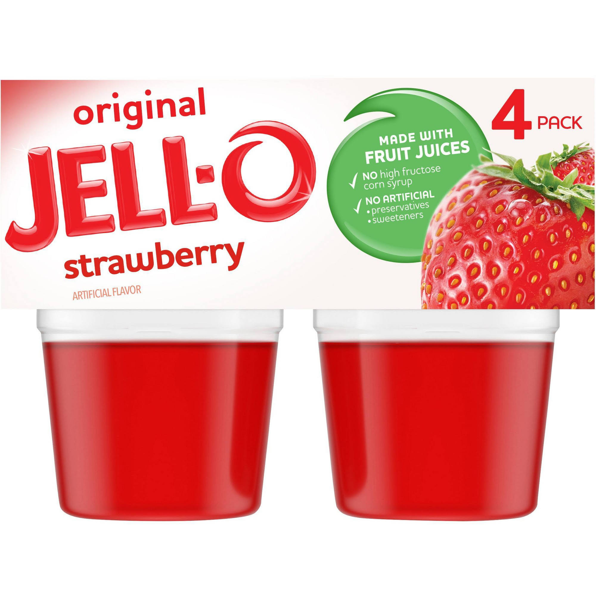 Jell O Gelatin Snacks - 4ct, 13.5oz, Original Strawberry