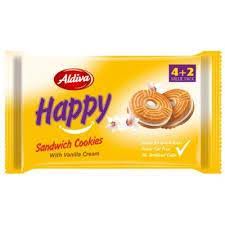 Aldiva Happy Vanilla Cream Sandwich Cookies - 408g, 6pk