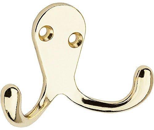 National Hardware Brass Double Clothes Hooks