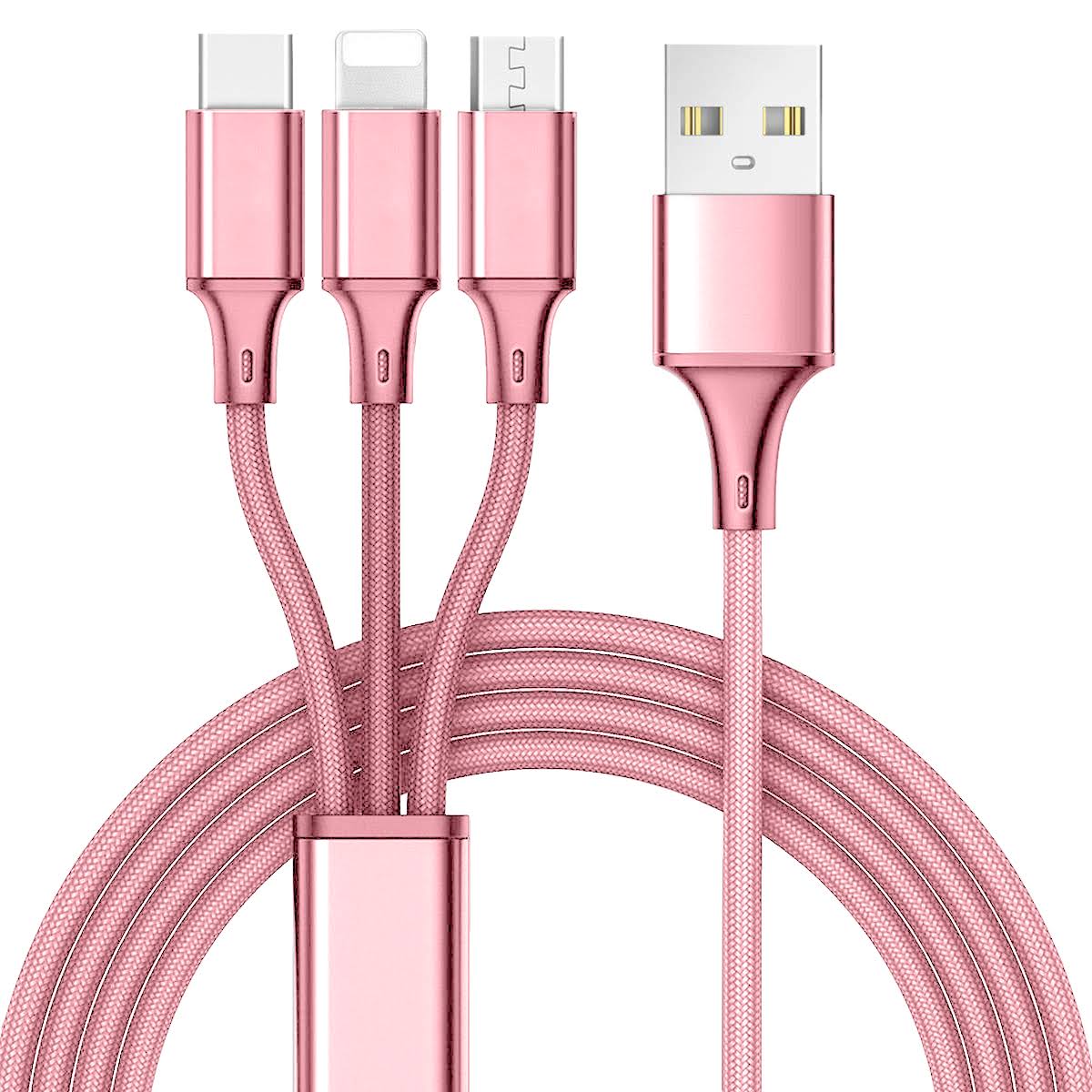 Streamline Charging with Versatile 3-in-1 Cables | Mila Finder Rose Gold