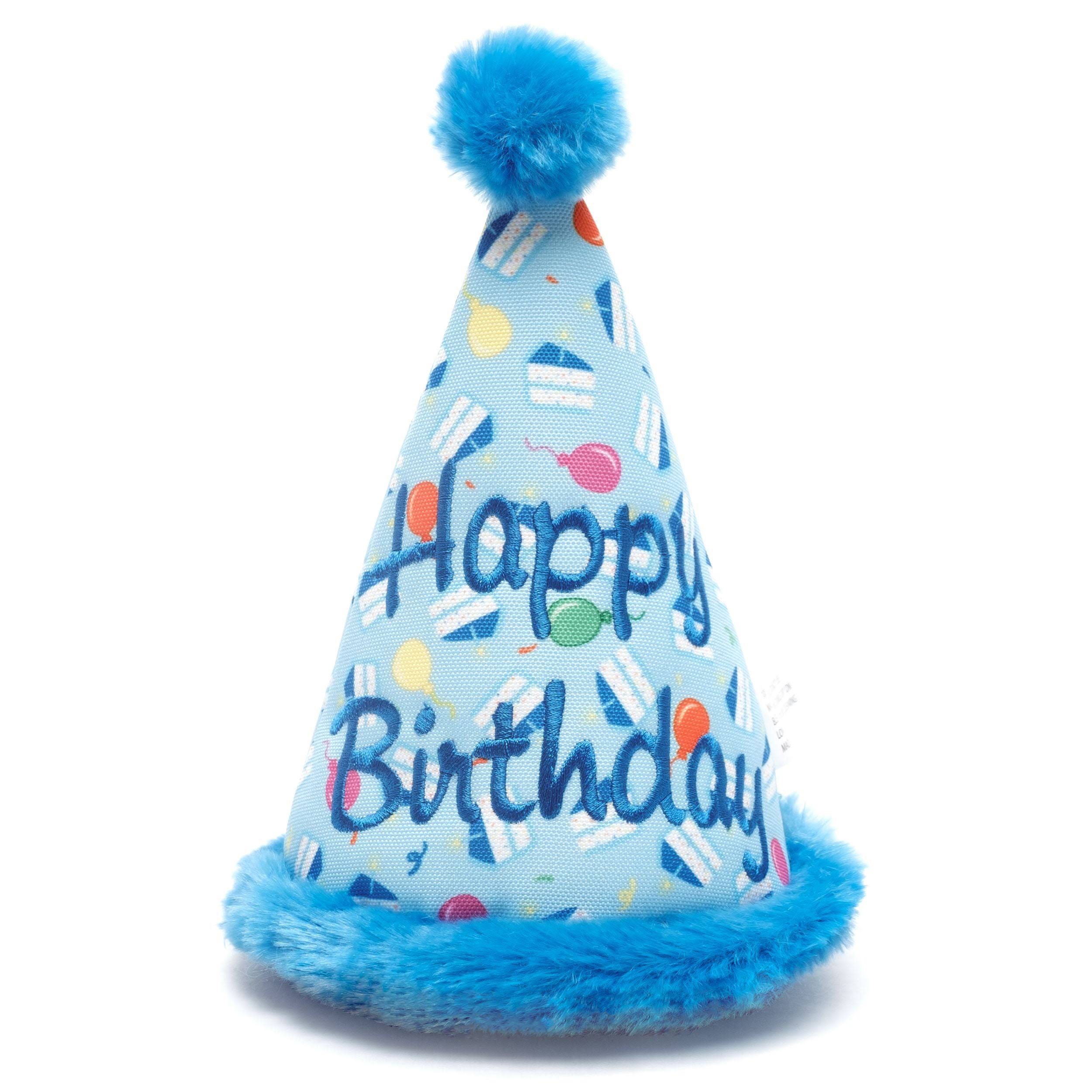 Worthy Dog Birthday Hat Dog Toy - Blue - One Size