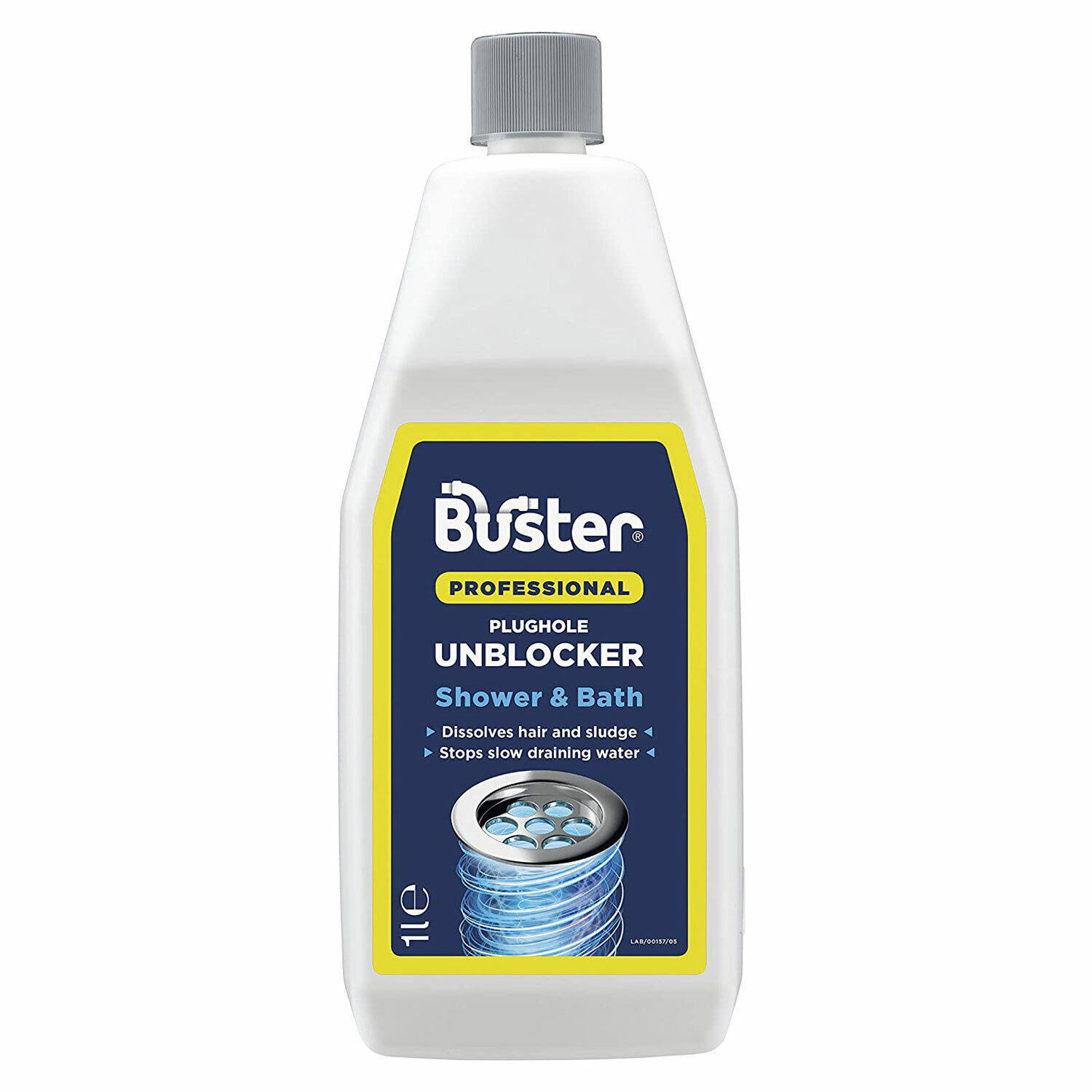 Buster Professional Shower and Bath Plughole Unblocker Drain Opener - 1 Liter