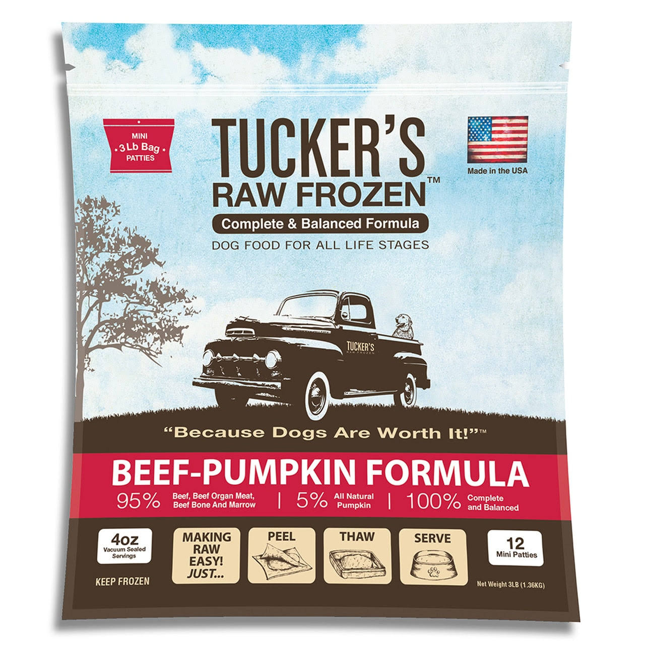 Tucker's Raw Frozen Beef and Pumpkin - 20 lb