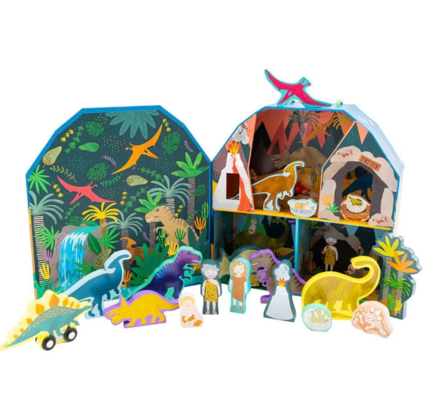 Floss & Rock Playbox with Wooden Pieces - Dinosaur