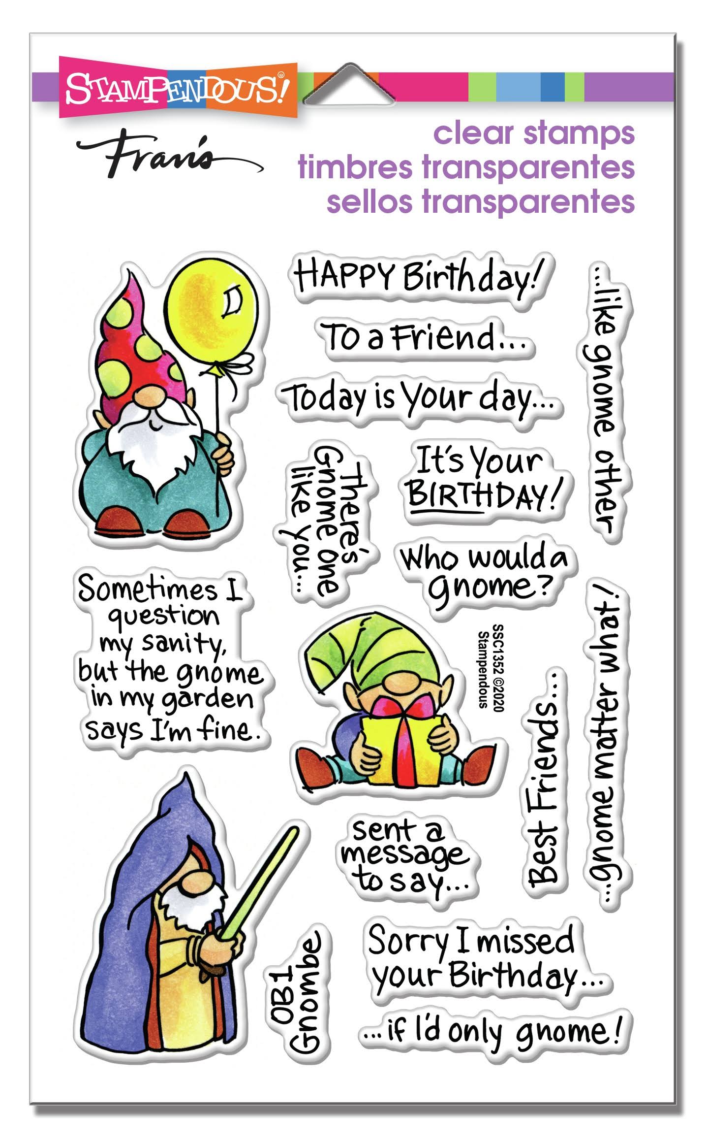 Stampendous Perfectly Clear Stamps - Gnome Sayings