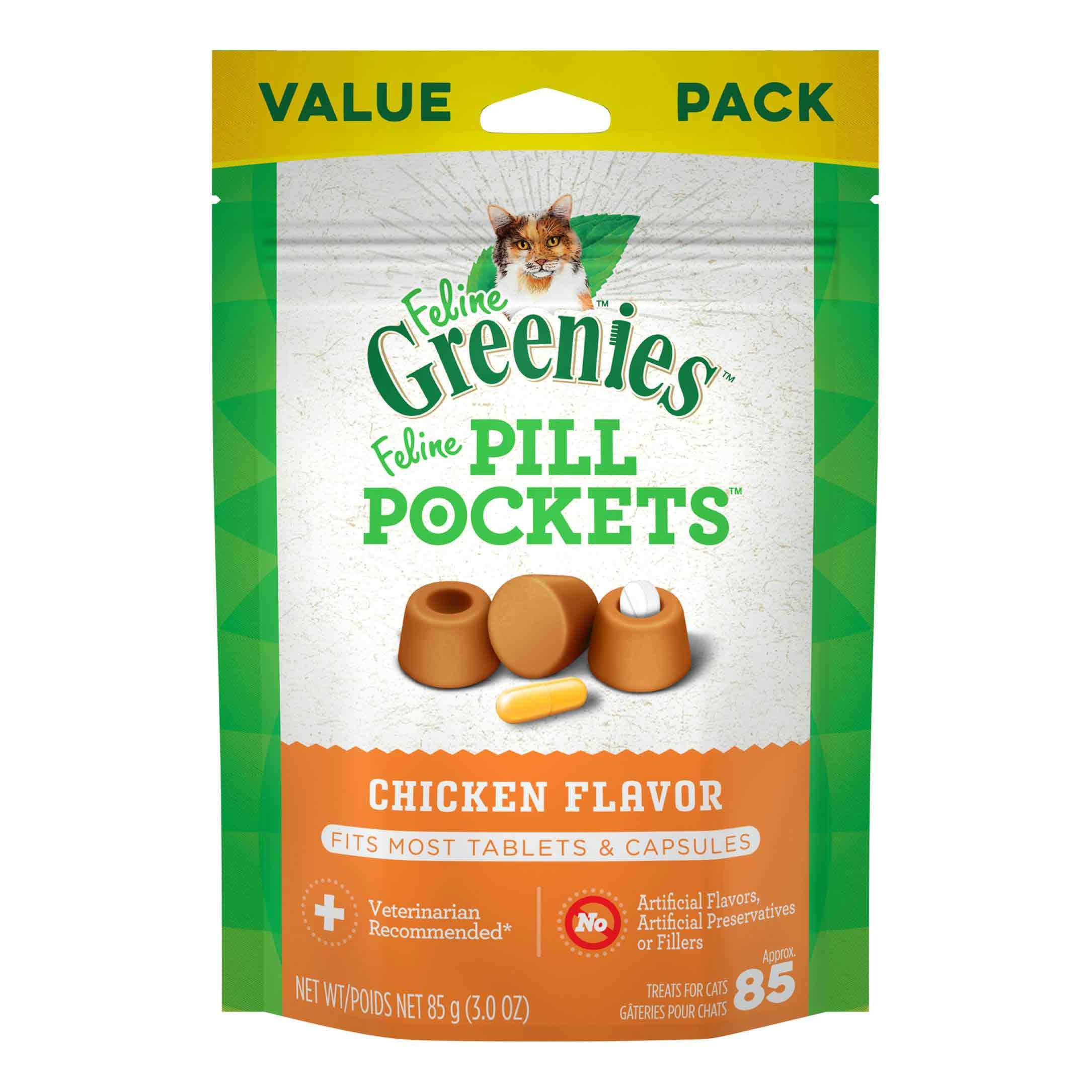 Feline Greenies Pill Pockets Cat Treats - Chicken, 3oz