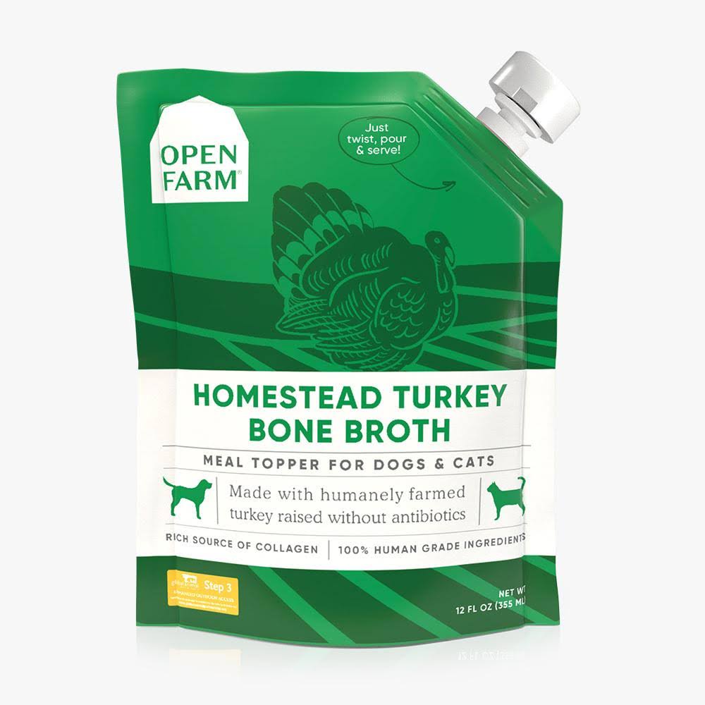 Open Farm Bone Broth for Dogs & Cats 12oz Homestead Turkey