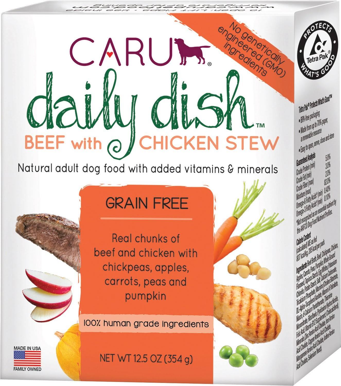Caru Daily Dish Natural Adult Wet Dog Food - Beef With Chicken Stew, 345g