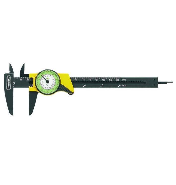 General Tools and Instruments Plastic Dial Caliper - 6", English and Metric