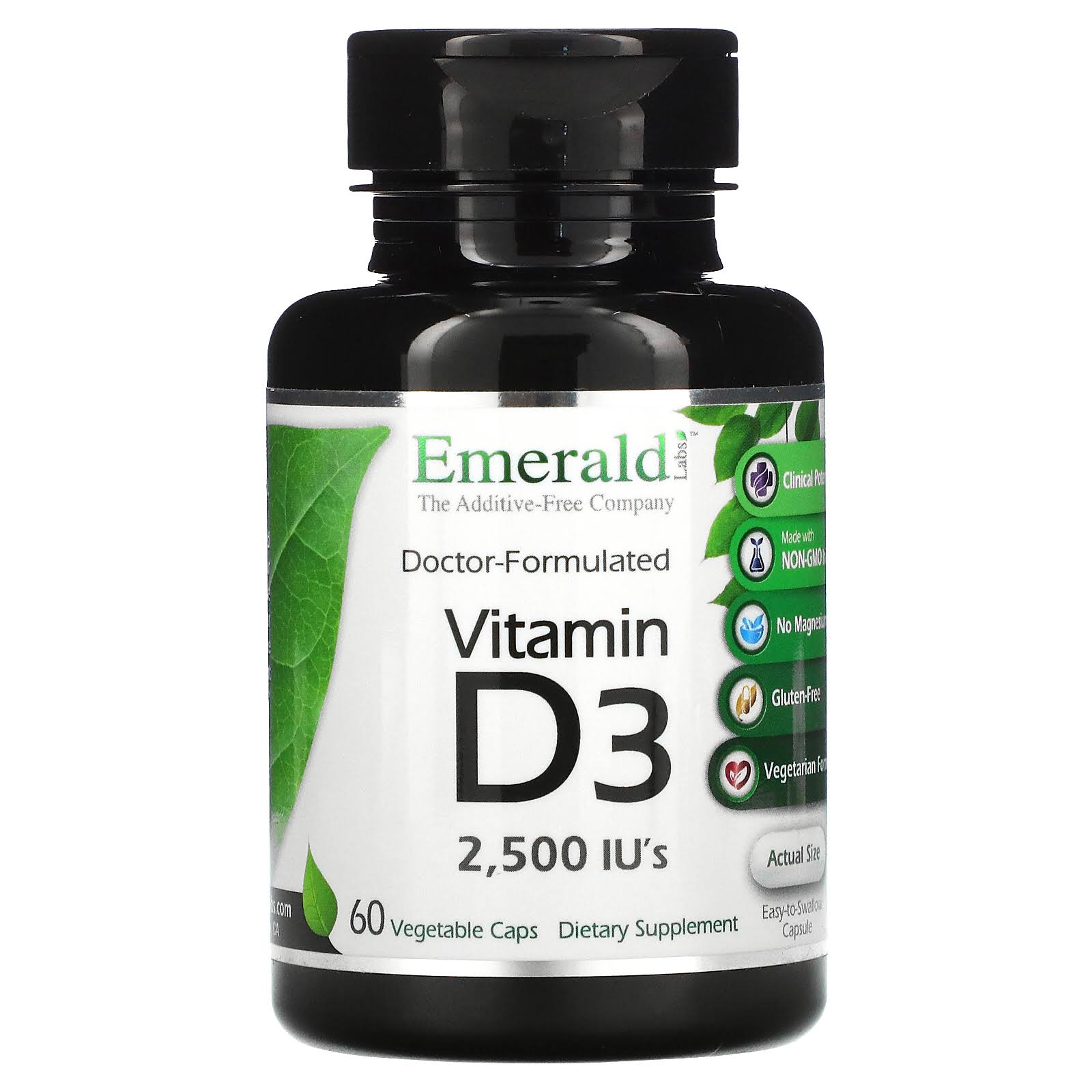 Emerald Labs Vitamin D3 2500 IU - 60 Vegetable Capsules