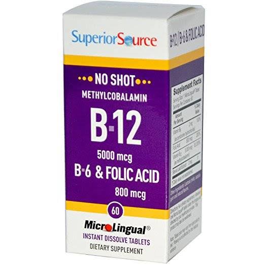 Superior Source No Shot Methylcobalamin B12 - 60 Tablets