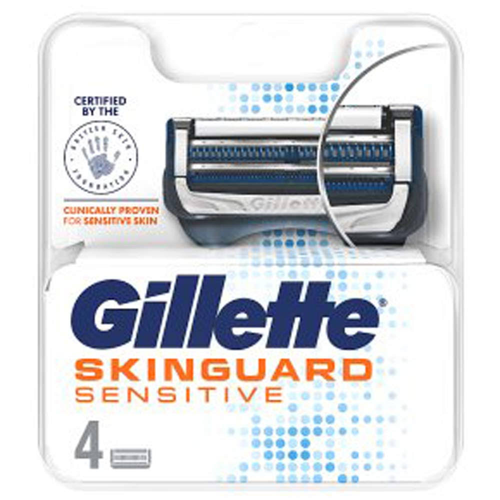 Gillette SkinGuard Sensitive Razor Blades - For Men, 4 Refills