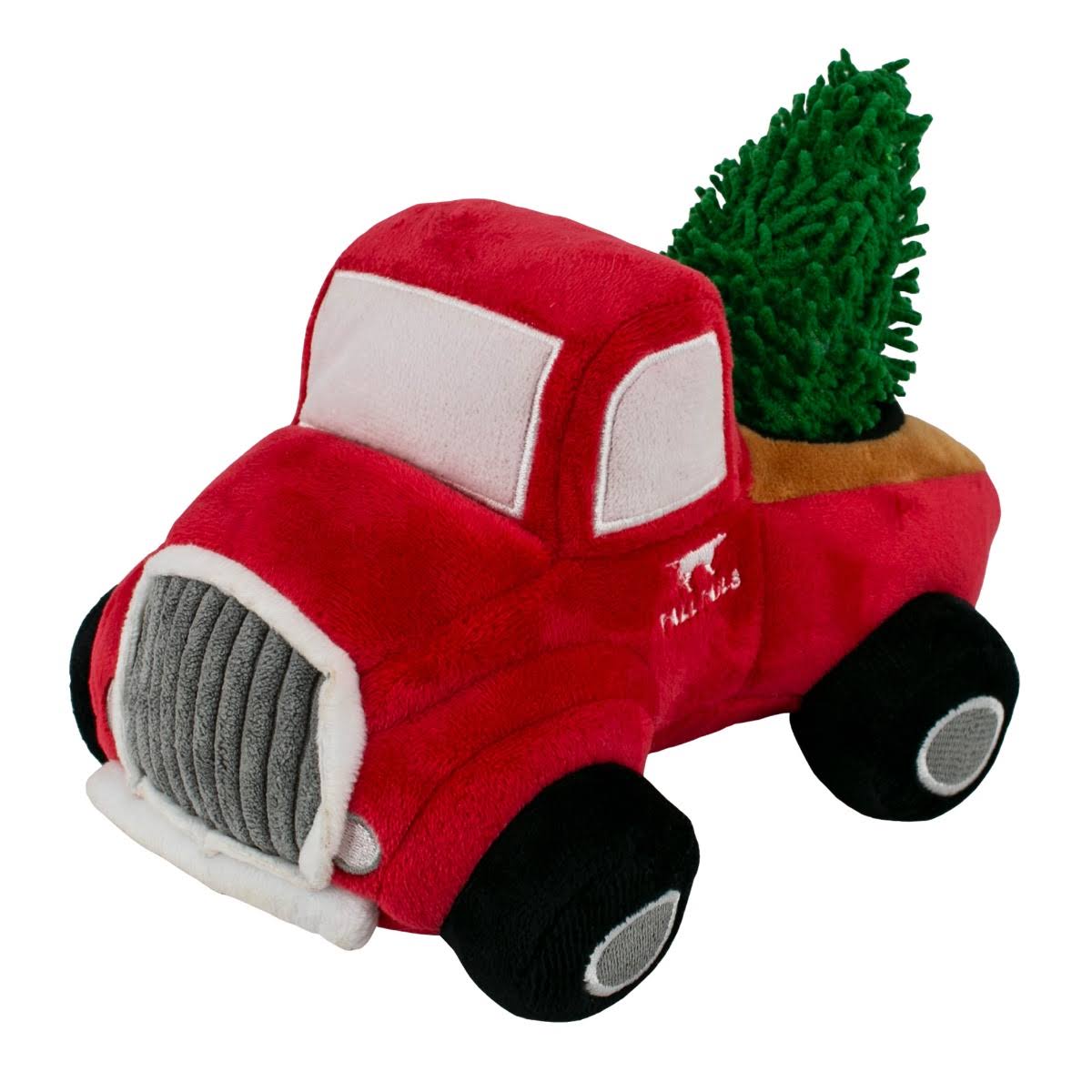 Tall Tails Plush Red Truck with Evergreen Tree Dog Toy