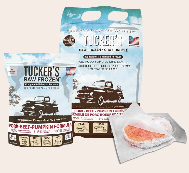 Tucker's Raw Frozen Pork Beef Pumpkin 3lb Dog Food