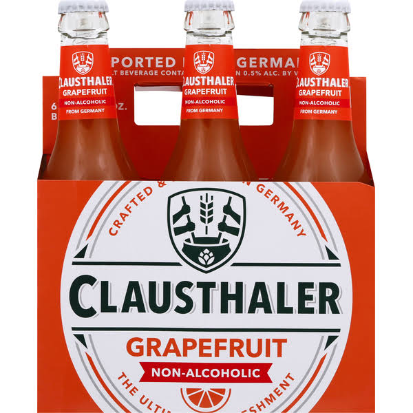 Clausthaler Malt Beverage, Grapefruit, Non-Alcoholic - 6 pack, 11.2 fl oz bottles