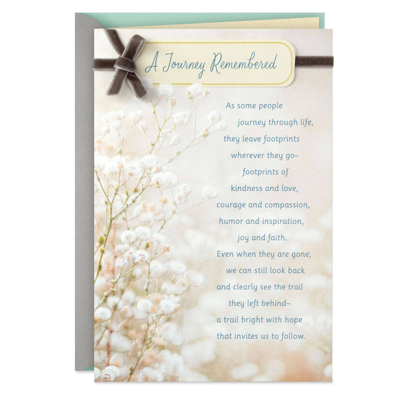 Hallmark Sympathy Card, A Journey Remembered Religious Sympathy Card