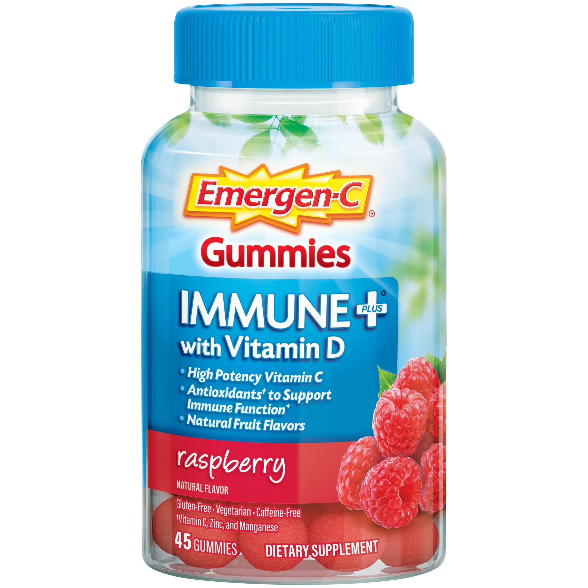 Emergen-C Immune Plus with Vitamin D Gummies - Raspberry, 45pcs