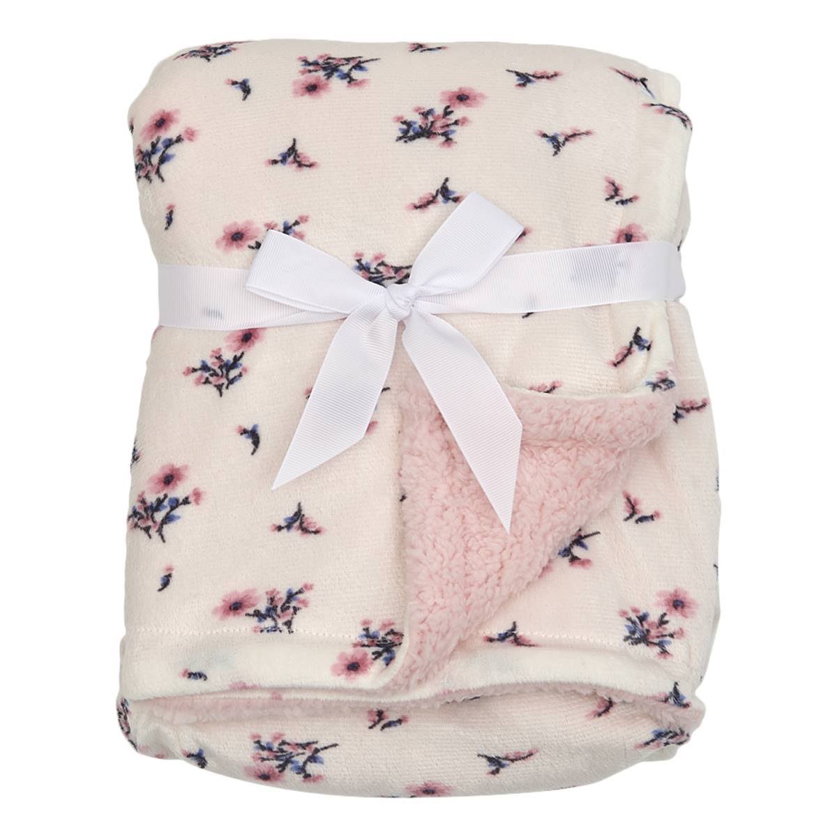 Baby Floral Sherpa Blanket Pink | Boscov's
