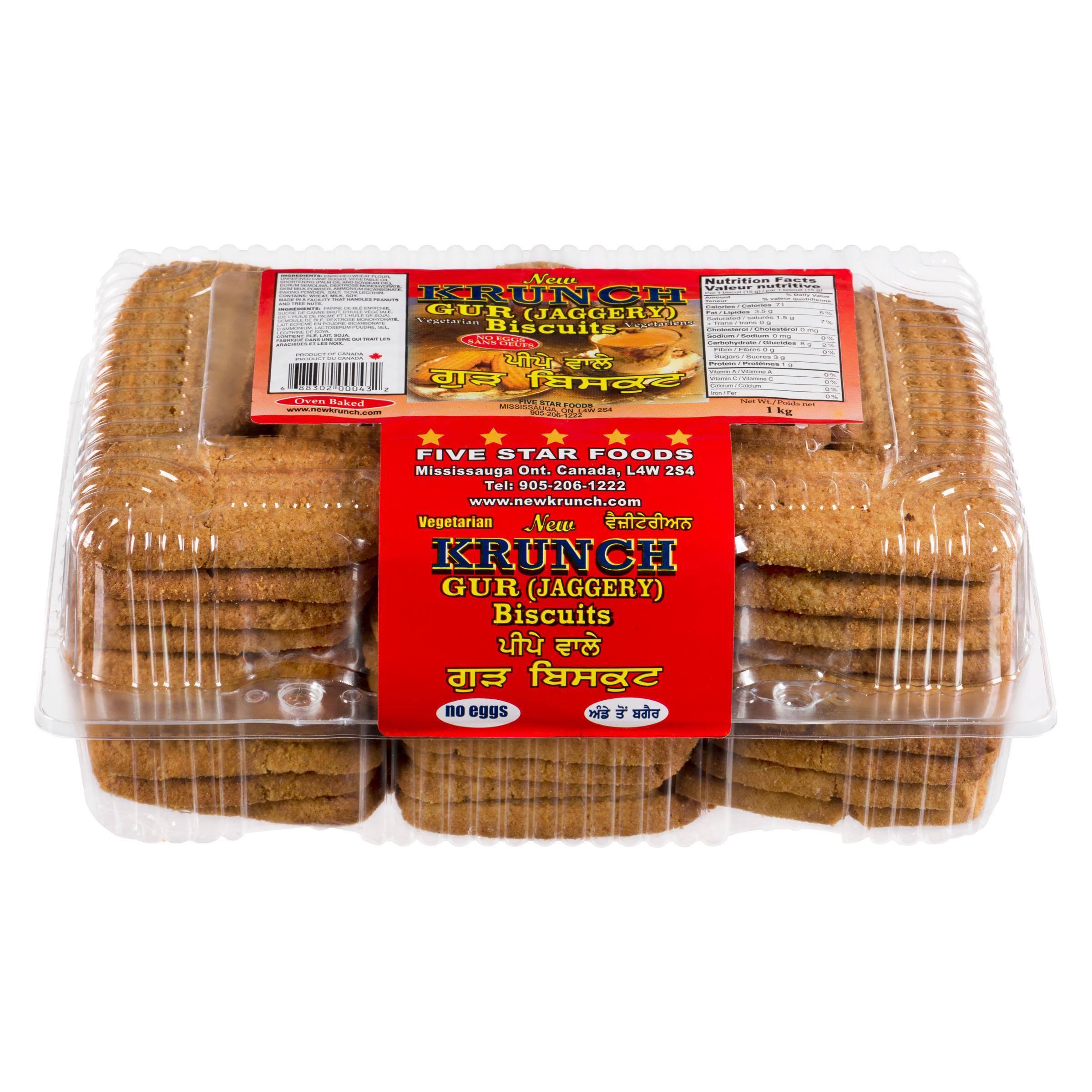Krunch Vegetarian Gur Biscuits - 2.5lbs
